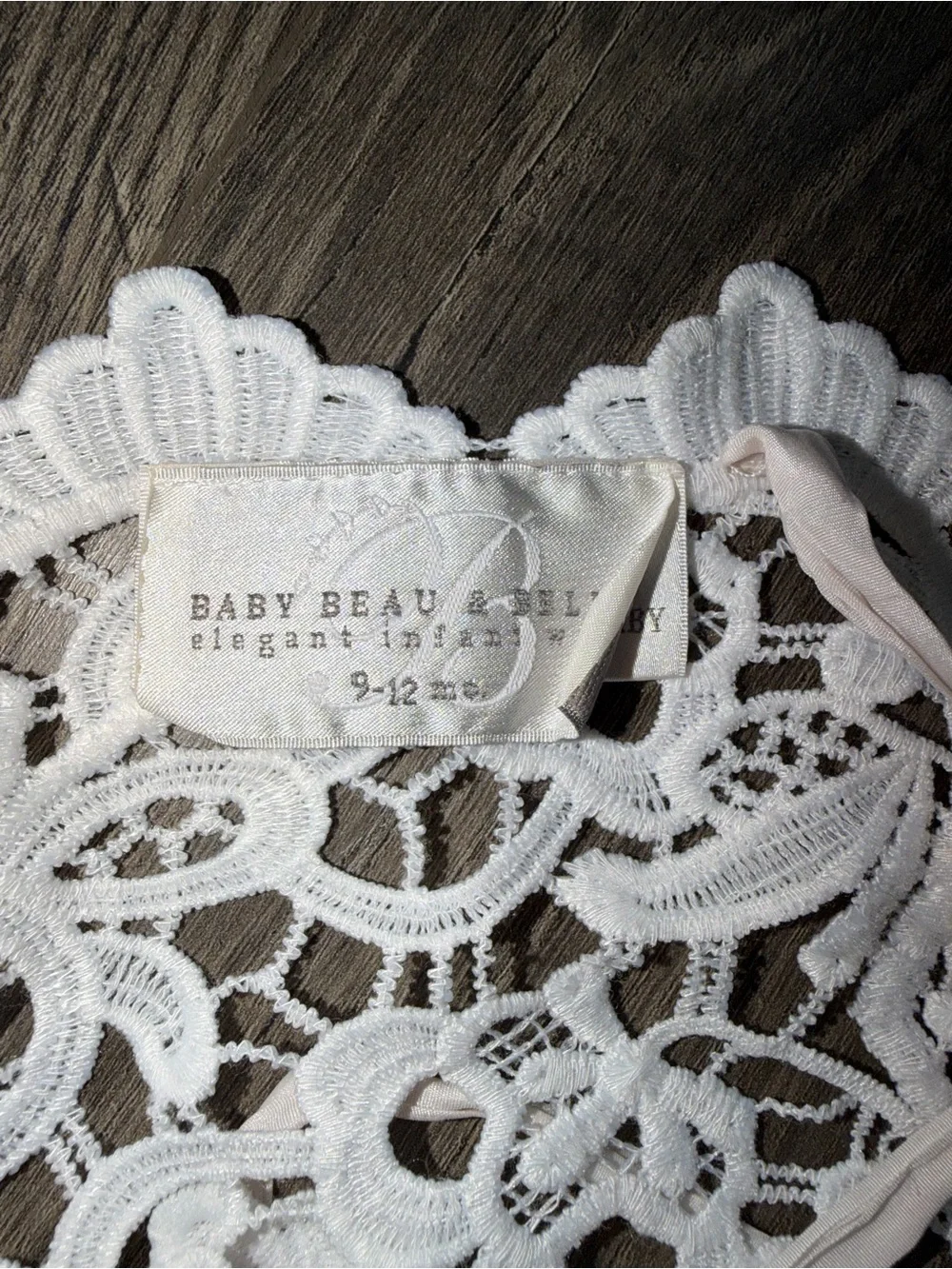 White Lace Bonnet with Ties